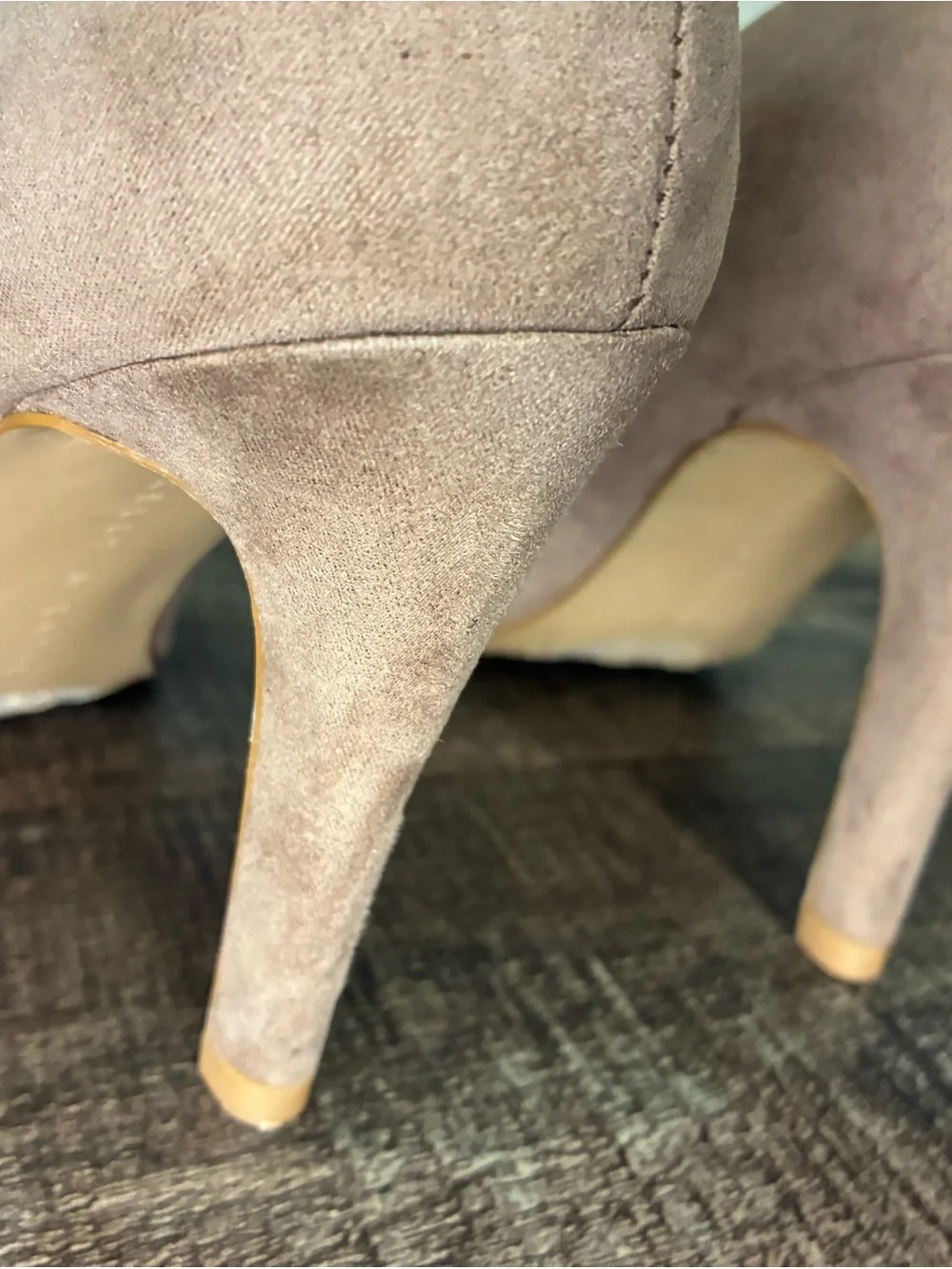 Kelly & Katie Larissa Women’s 7.5 Taupe Suede Look High Heel Pumps Career